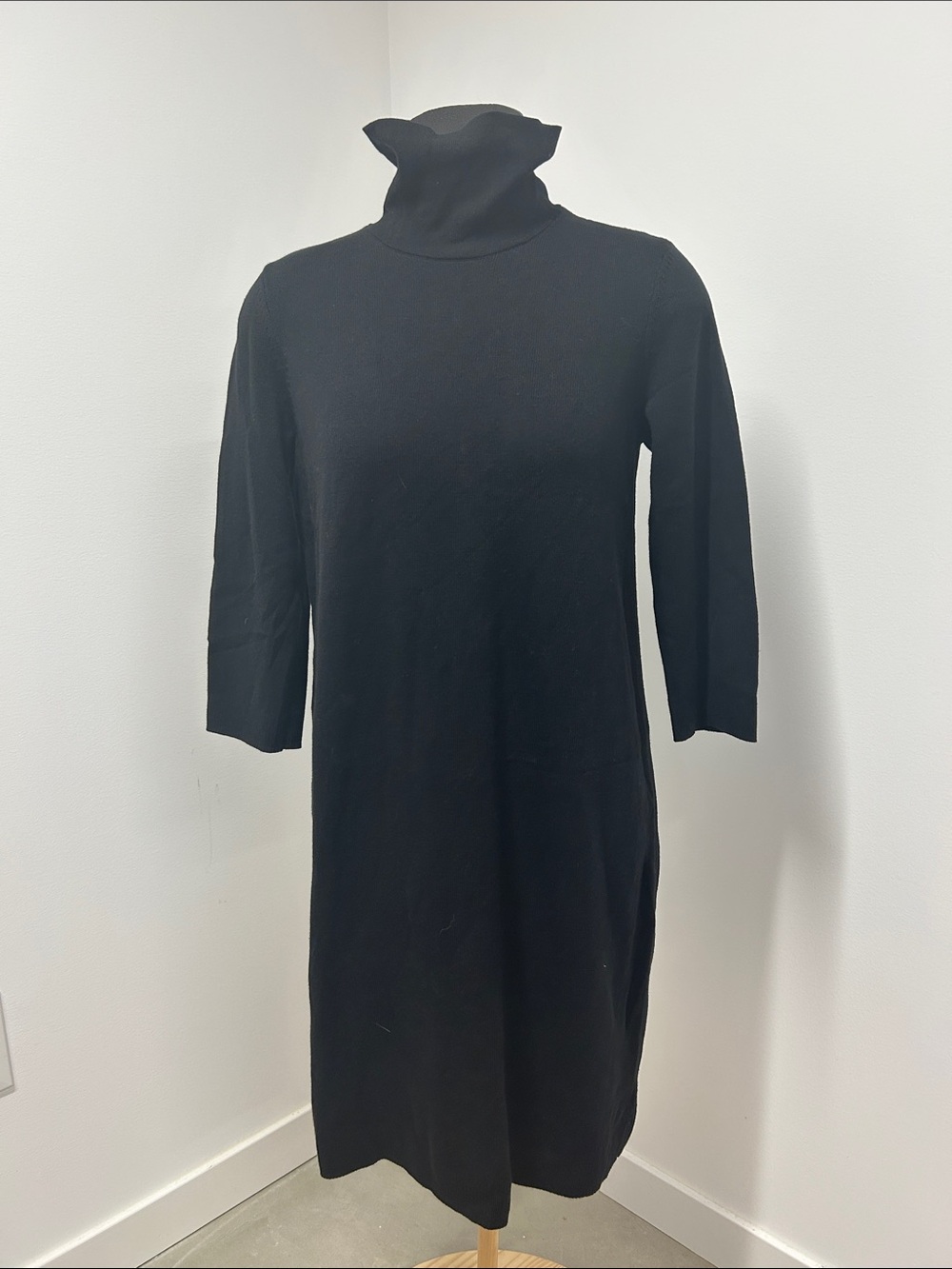 J. Jill Black Turtleneck Long Sleeve Knit Dress